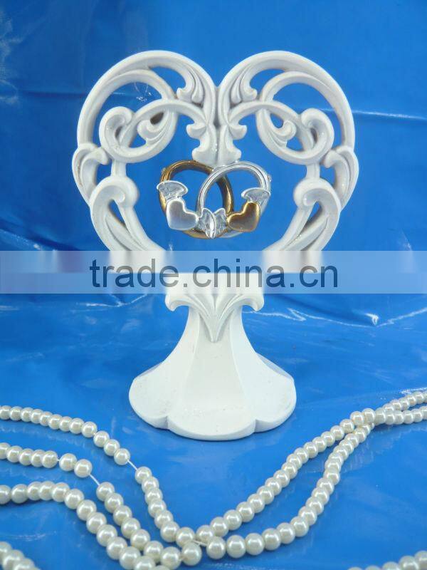 painting resin heart with rings cake topper wedding items