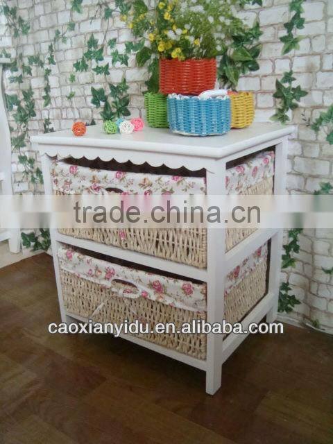 Cabinet Storage Bedside Table with Willow Drawers