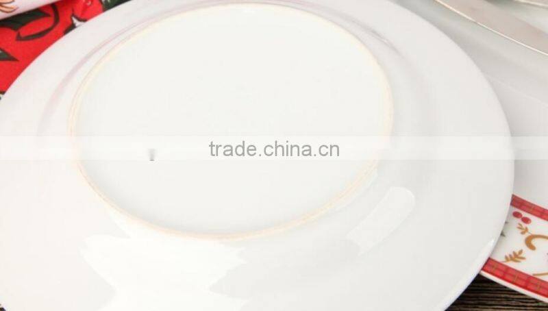 Porcelain Christmas Tree Dinner Plate Set