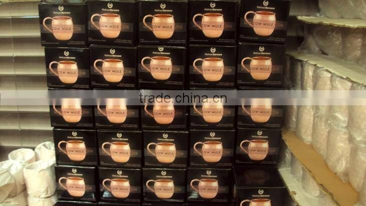 100% PURE COPPER FDA APPROVED HAMMERED BARREL DRINKING MUG WITH RIVETED HANDLE FOR MOSCOW MULE, VODKA