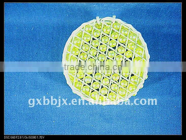 Green pearl round wire stackable storage bin with lid