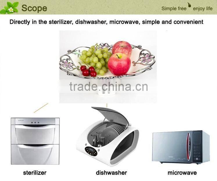 Factory Hot Sale Smoking clear ashtray, ceramic golden fruit tray