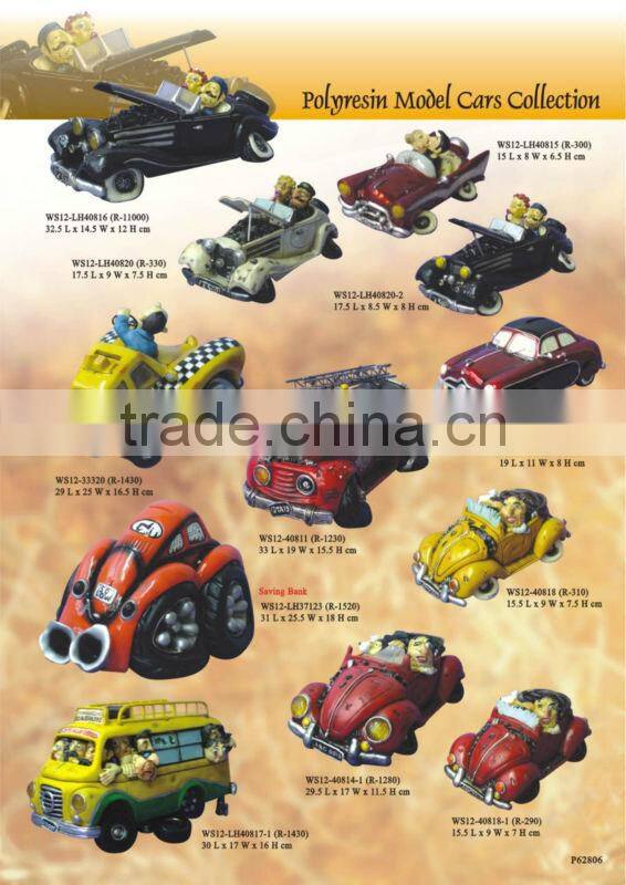 Polyresin black model car with lover