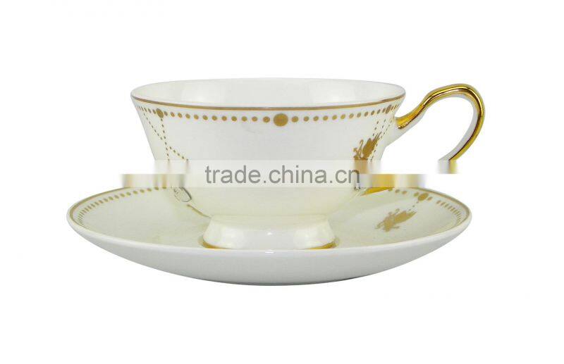New Product 200ml Bone China European Style coffee cup with Saucer Set for Promotion Gift