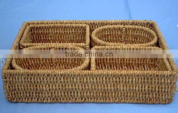 High quality Cylindrical straw storage basket & sea grass basket (factory)