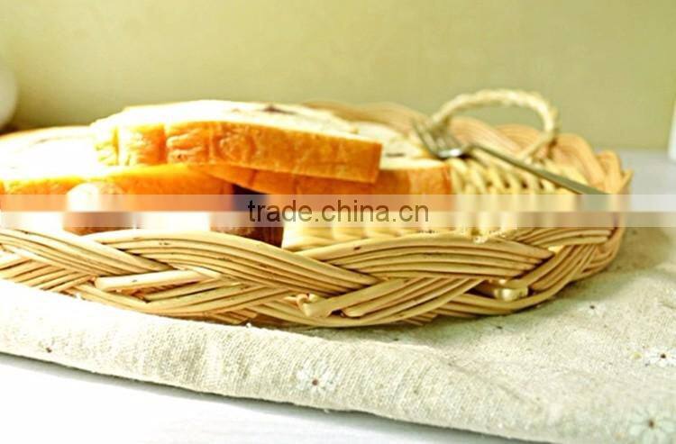 Wholesale Eco - friendly Handmade Durable Brown Wicker Bread Fruit Basket with Cover
