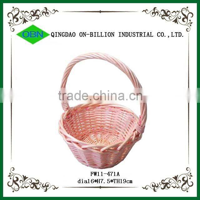 Cheap wicker decorate flower girl basket wedding