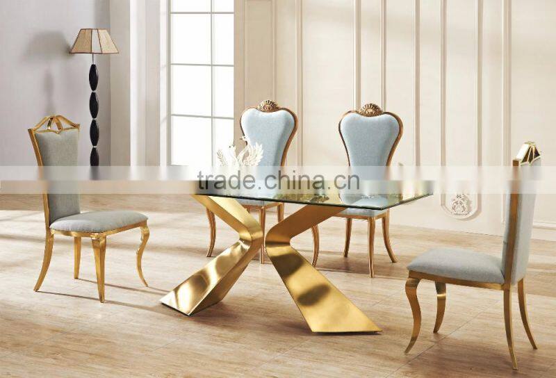 DT25 modern golden color luxury round marble dining table