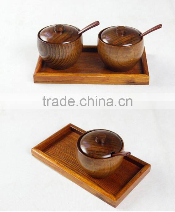 Retro fashion beautiful wood seasoning spice cans