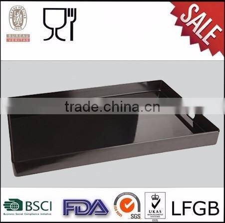 Black custom printing custom logo melamine serving trays wholesale