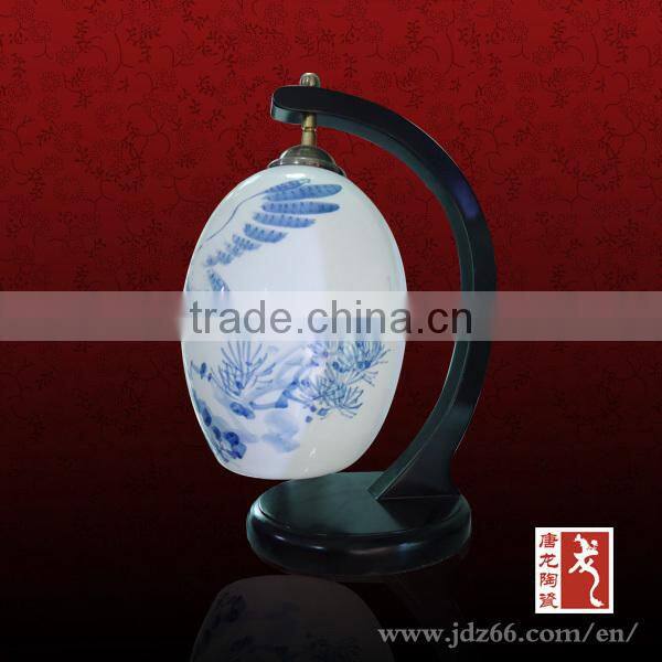 High gloss excellent quality bone china blue white chinese lamp for new year gift