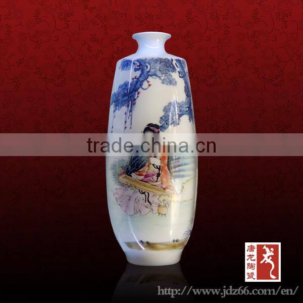 Attractive style outdoor blue and white flower vase for display