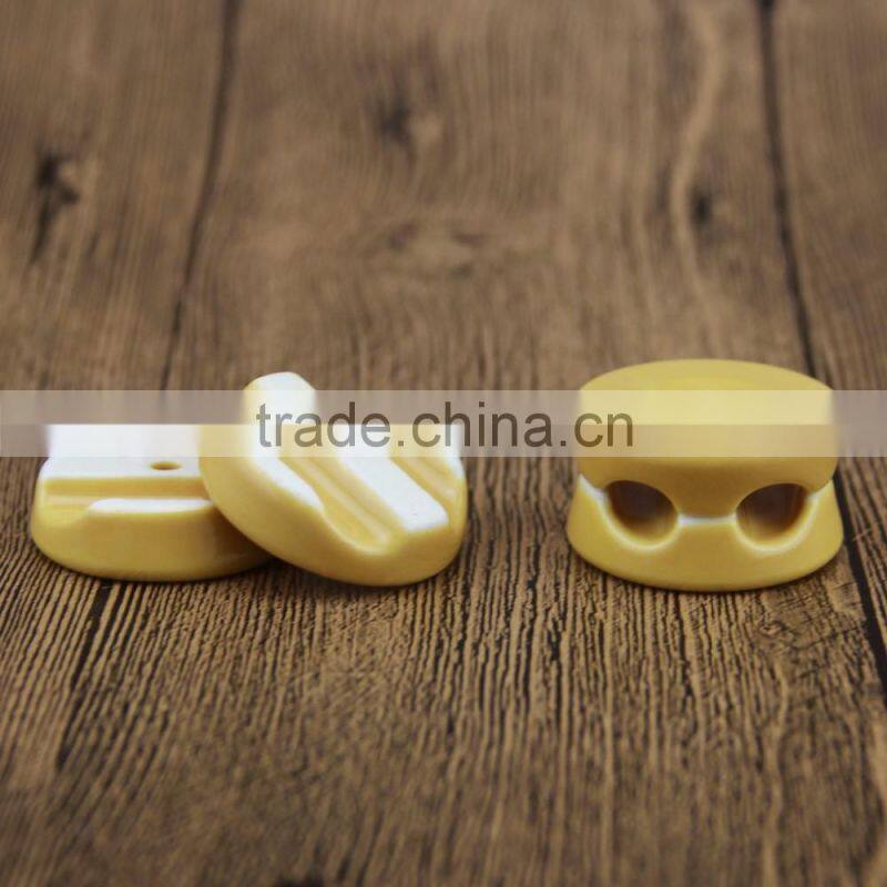 wooden house european colorful glazed porcelain wire holder,wire clip connector,clamp wire connector