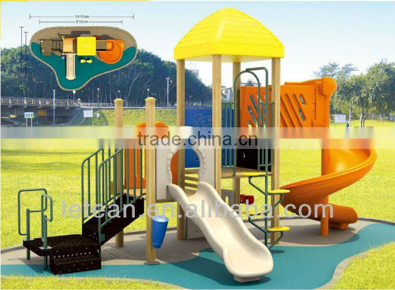 CE certificated slide playground kids plastic and wooden slide LT-2066A