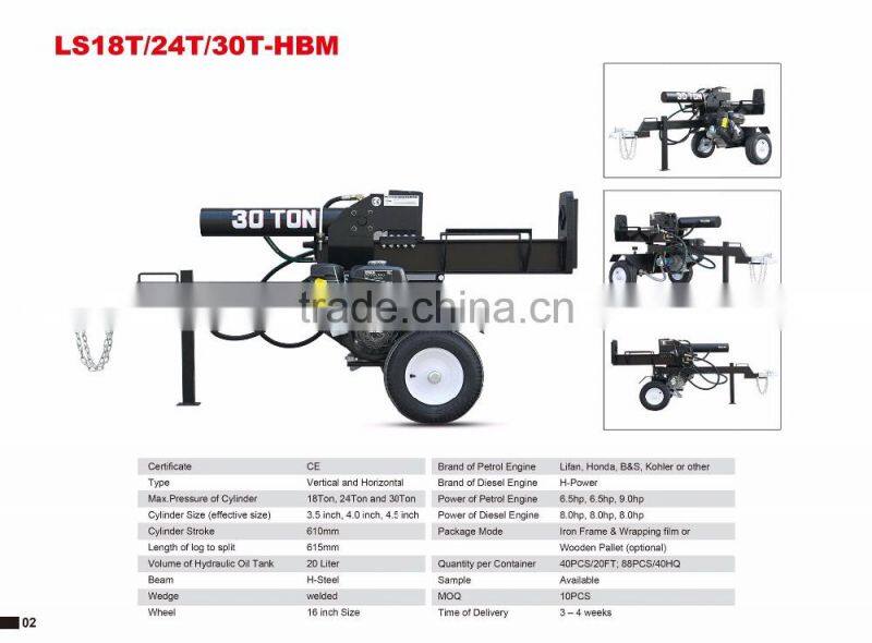 Good quality cheap price wholesaler 24T Mechanical Log Splitter, petrol engine cheap log splitter for sale