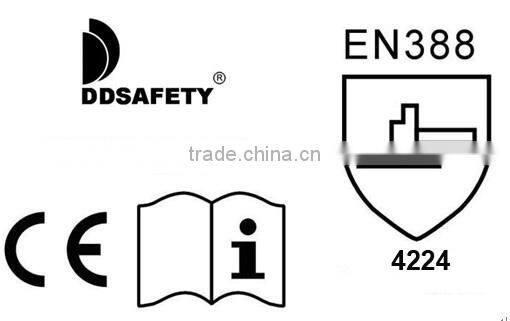 DDSAFETY With CE Cow Split Leather Safety Work Gloves Combined Working Gloves