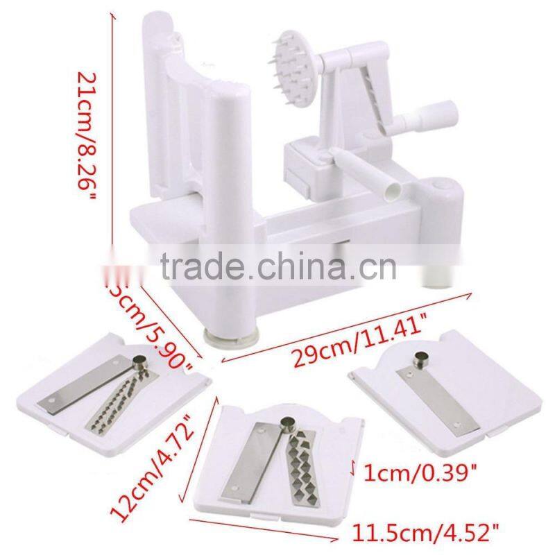 Tri Blade Plastic Spiral Fruit/Vegetable Slicer Spiralizer Bundle