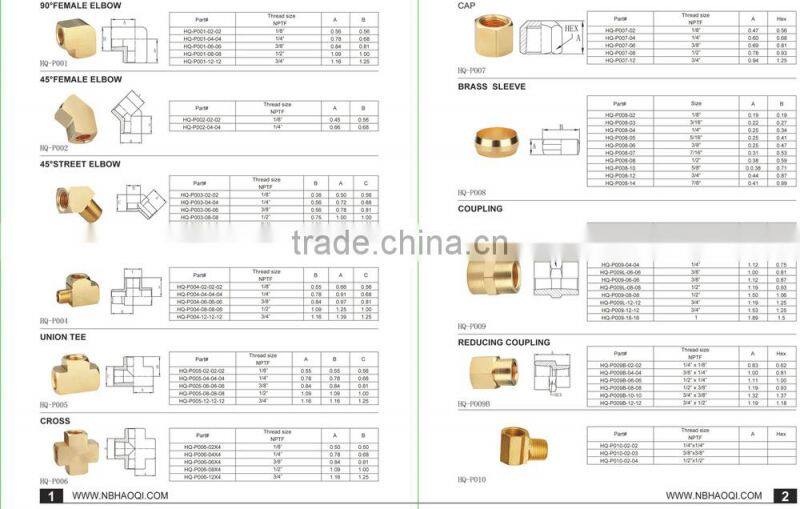 New style promotional 1/4 brass garden hose fittings