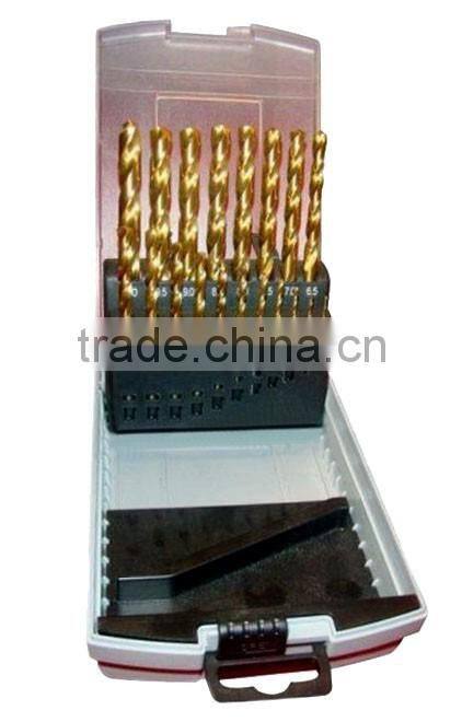 19pcs HSS Titanium Drill Set