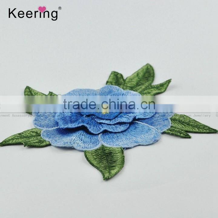 3D lifelike flower embroidery patch rose custom WEF-015
