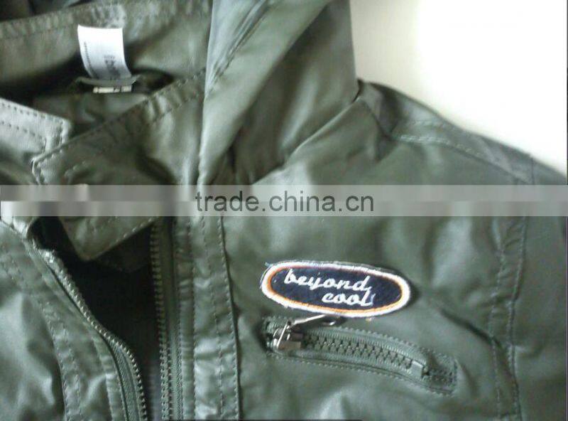 Cheap boy's pu leather jacket in stock china supplier