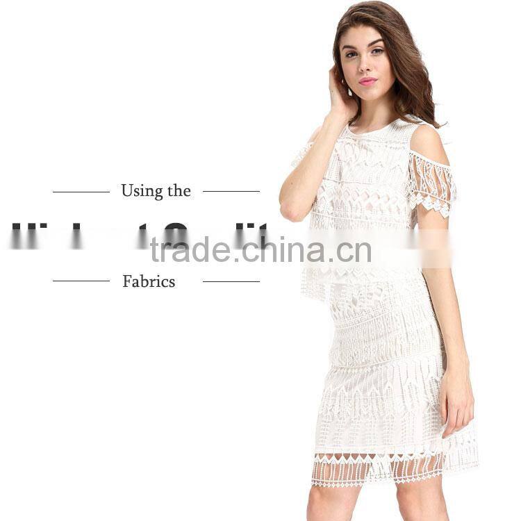 Domin fashion latest 2 piece style fancy lace dress