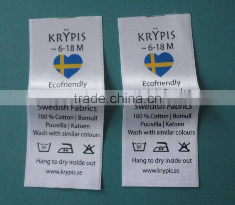 custom high quality garment clothing cotton print label