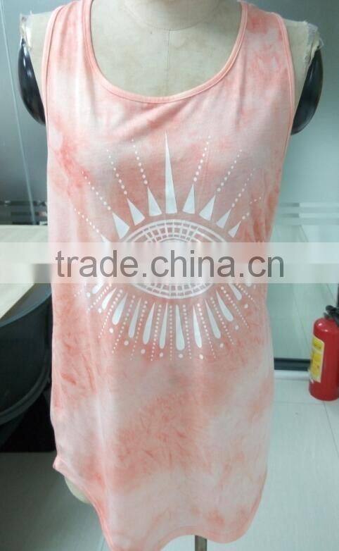 multi color T-Shirts tie dye fashion print girl vest tank tops short crop top for summer