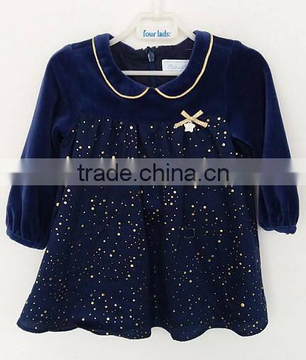 baby girl violet shiny stars printed dress for summer
