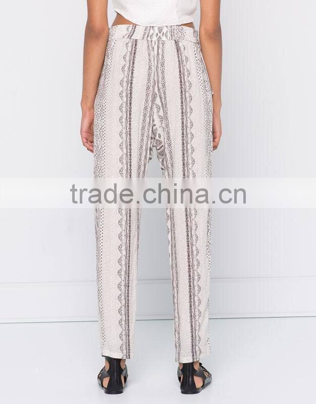 Fashion Bohemian chiffon cheap ladies Loose Long girl wide leg casual summer beach palazzo blouse coat pant