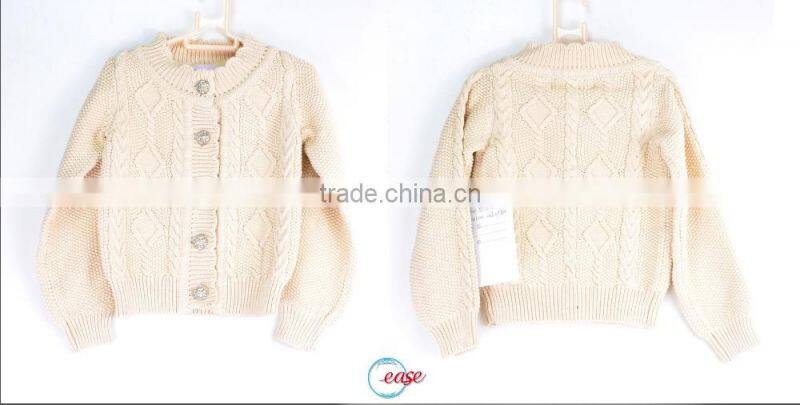 USA designed custom cable knit child sweater cardigan