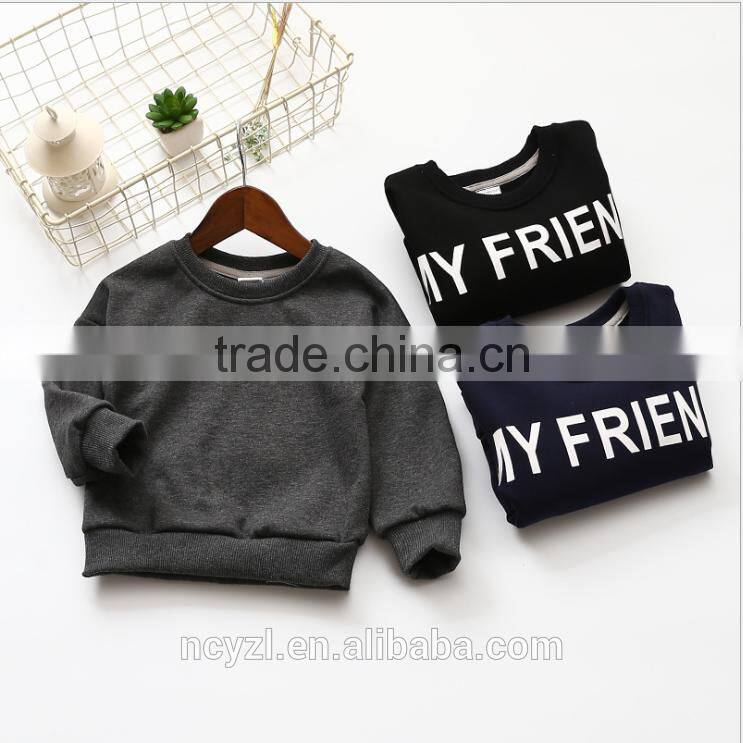 100% cotton kids winter clothes and print words baby boys hoodies