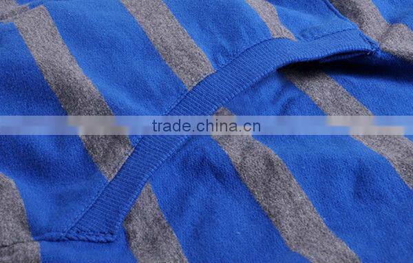 2013 customized blue and grey color striped zip up hoodies in different colors