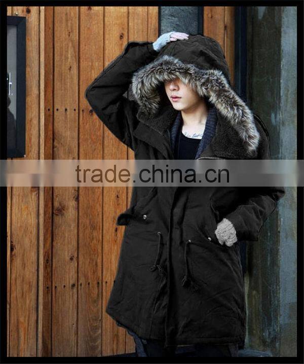2016 new design vogue european style fishtail military fur parka designer men winter coat
