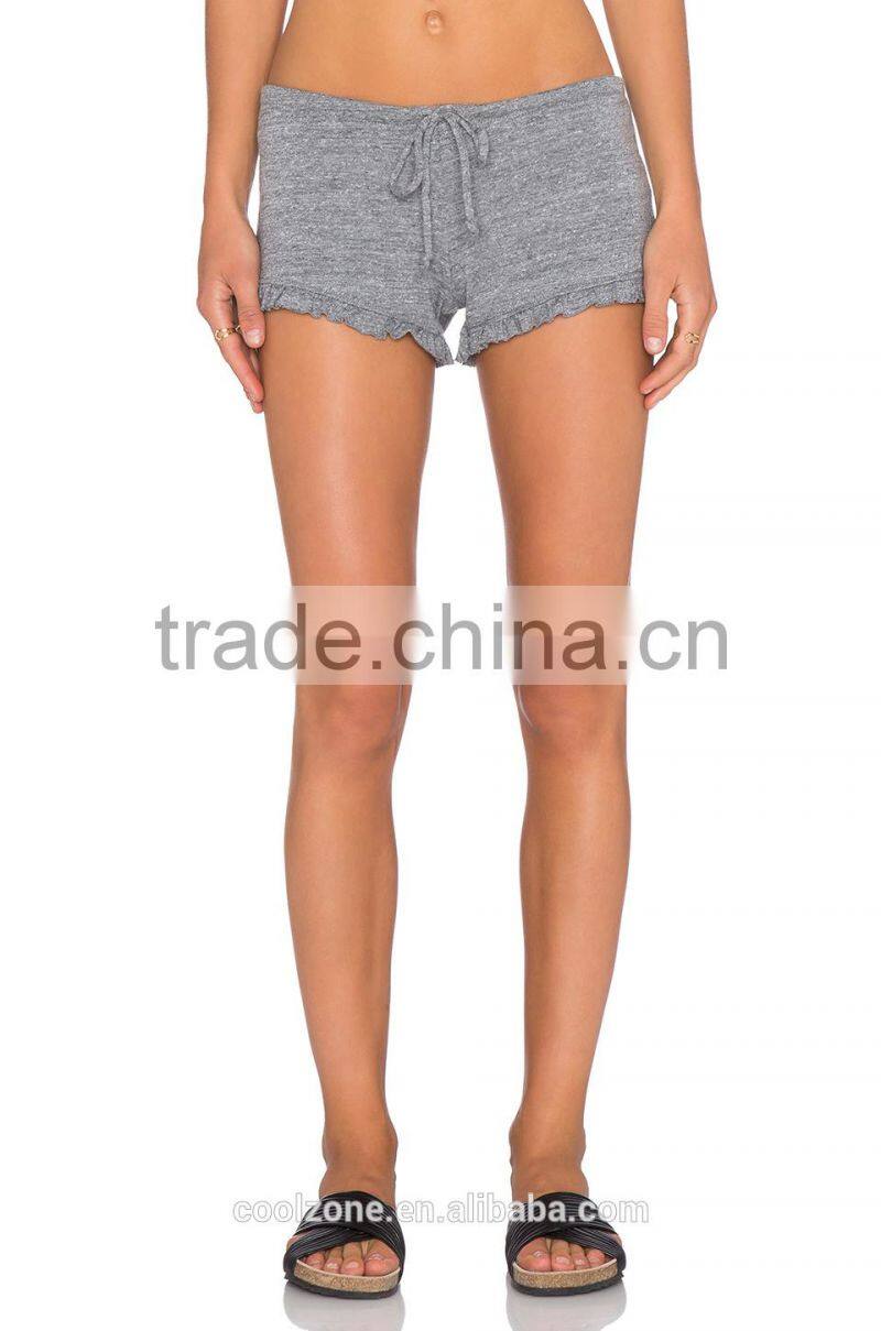 Latest ruffle shorts pants women wholesale fashion running shorts/pants