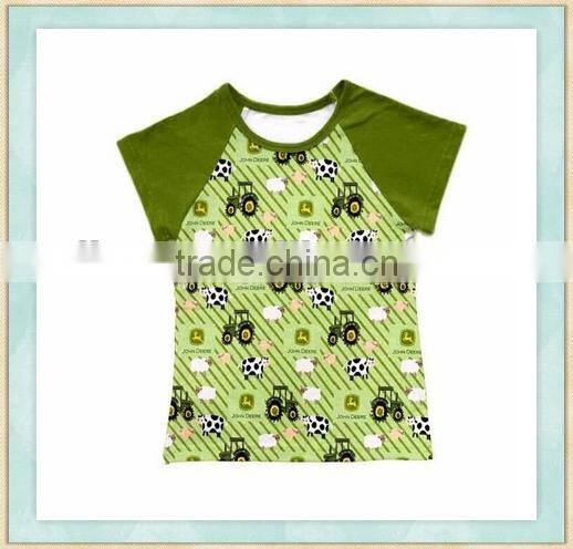 2017 new design shirts casual car pattern print boys and girls summer clothing boutique tops