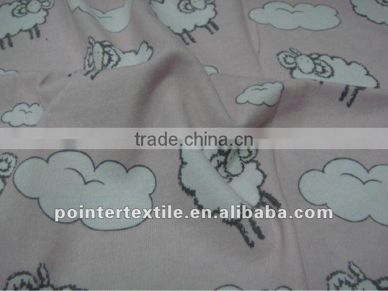 100% COTTON 26S JC PRINTED SINGLE JERSEY FABRIC 200GSM 175CM BABY DESIGNS CHINA MADE