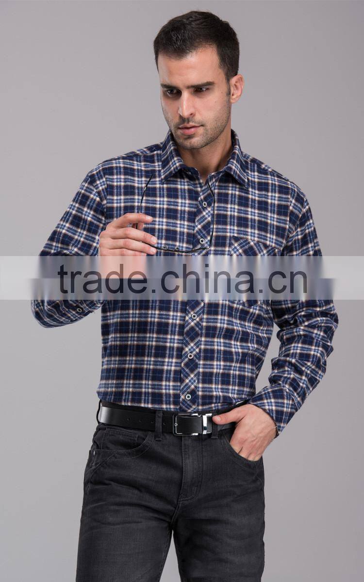 Bulk wholesale plaid flannel shirt European & America style with competitive price