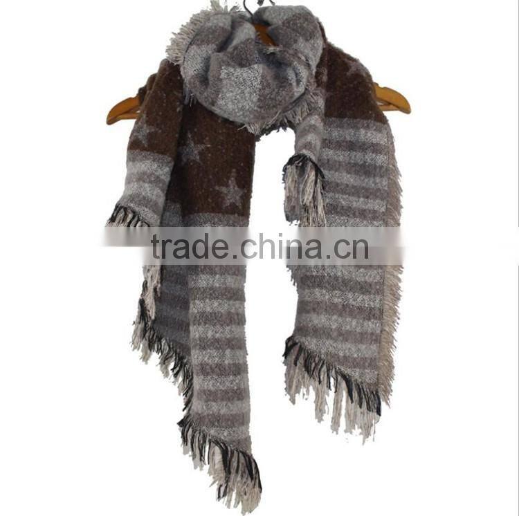 Fashion EU Stars and Stripes Winter Women Scarf and Shawl 2017