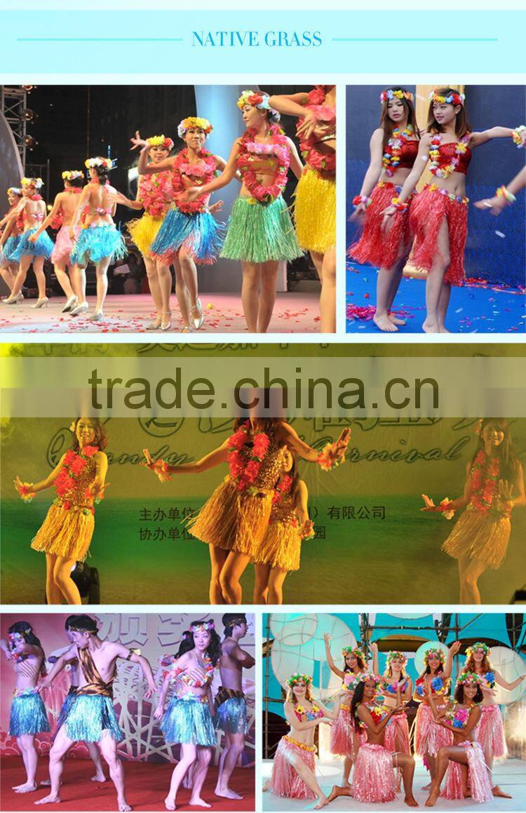 Hawaii Flower Necklaces Hula Lei Garland Set Headband Wristband For Party Dance