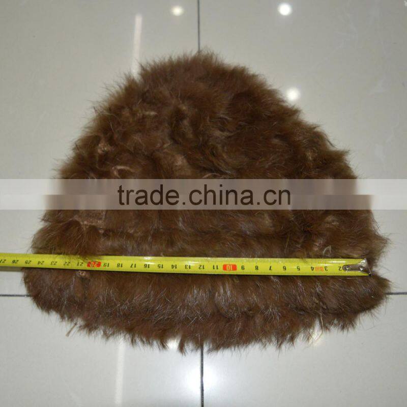 SJ776-01 Yarn Knit Cheap Rabbit Fur Christmas Winter Hats