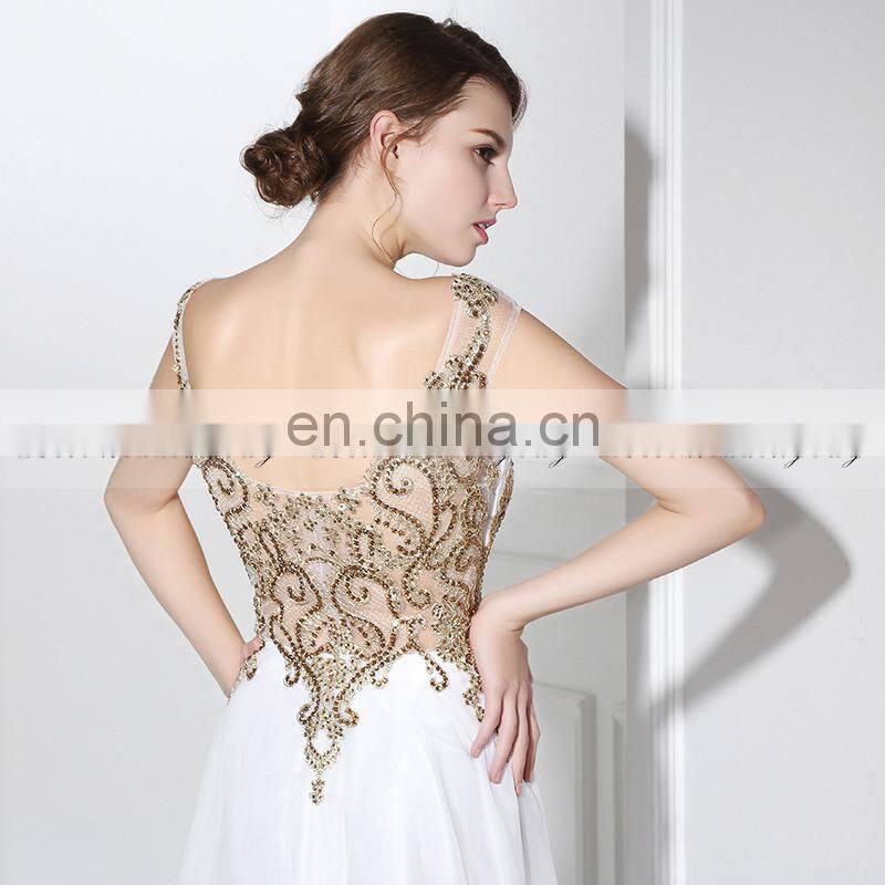 Best Selling Cap Sleeve Exquisite Beaded Chiffon Long Evening Dresses LX288