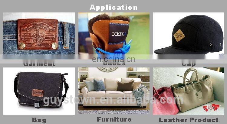 custom fashion design silk printing denim leather label patch