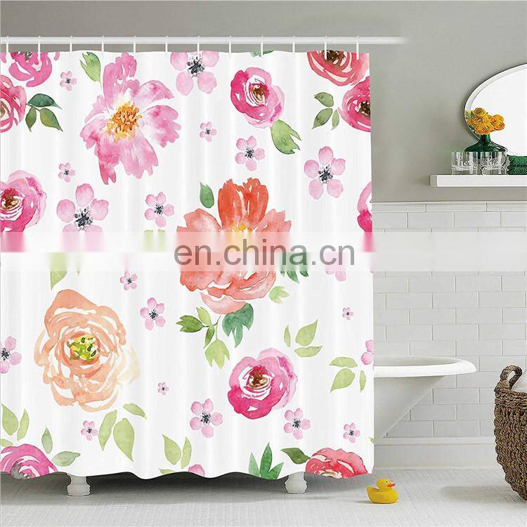 Unique High quality Fabric No liner needed Printed Shower Cutains