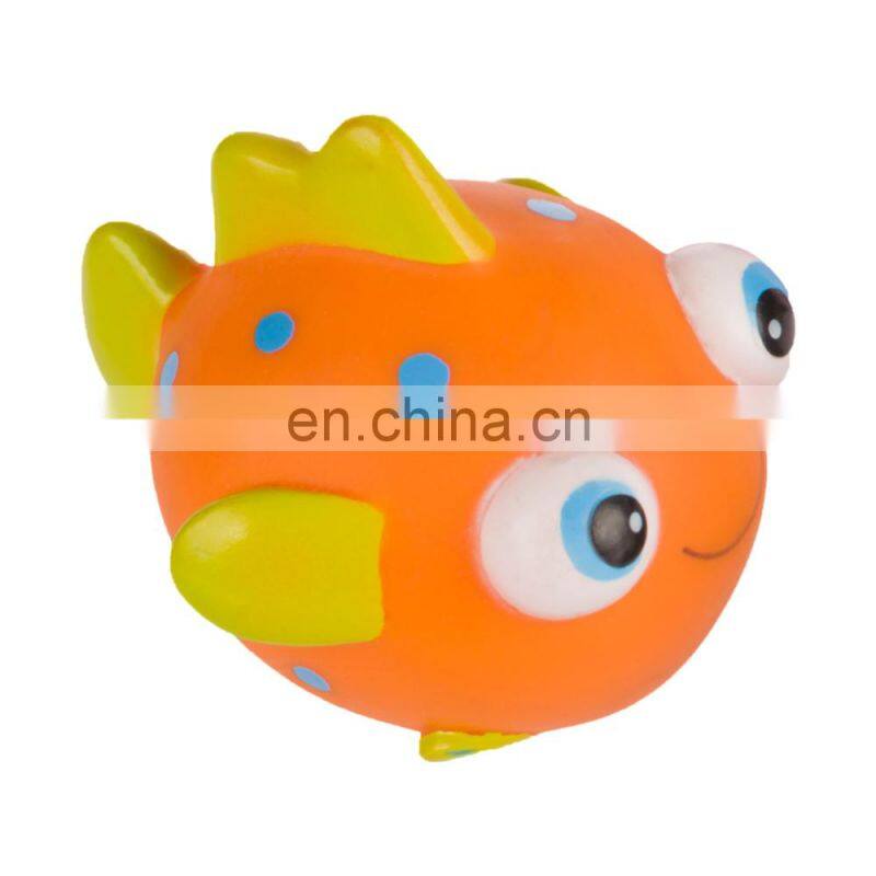 orange fish small animal plastic vinyl squeaker funny toys