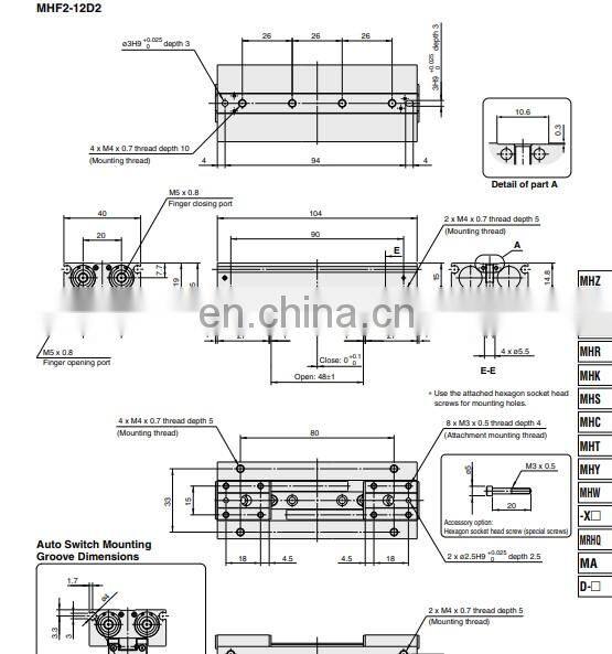 original Japan smc air Grippers cylinder MHF2