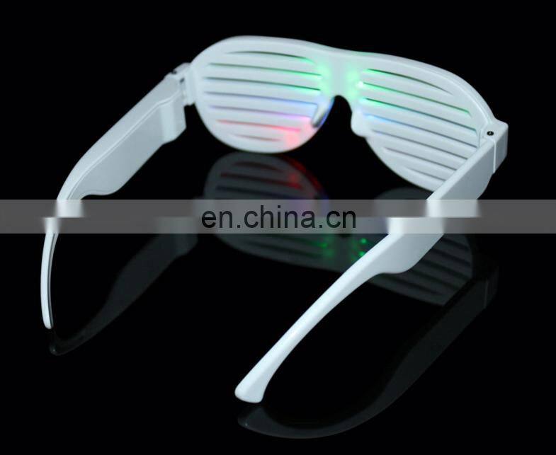 Plastic Light Up Sound sensitive glasses with custom color