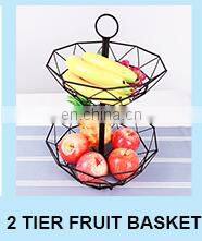 kitchen storage collapsible fruit bowl basket stand metal bamboo iron decorative vegetable fruit basket for gift