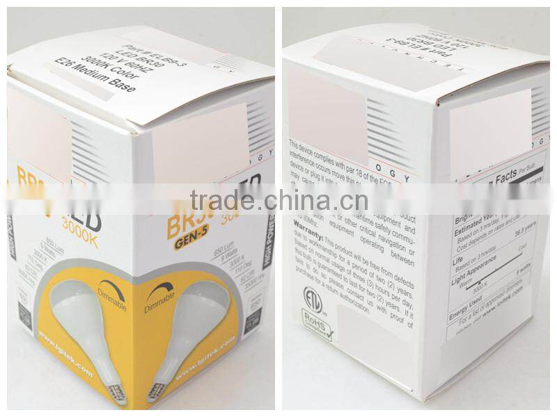 120V E26 base ETL Approved Dimmable LED BR30