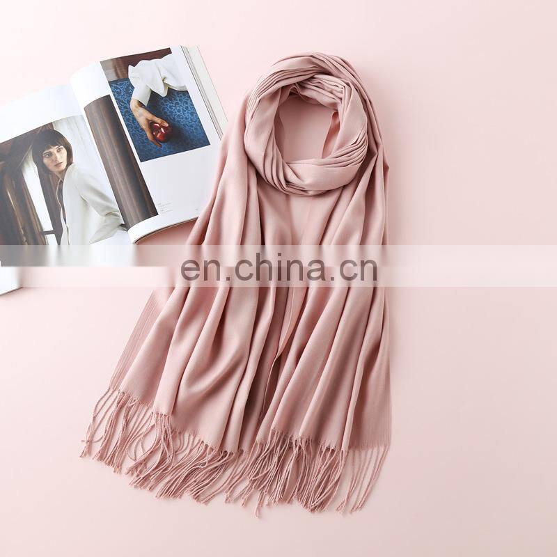 Autumn and winter new solid color cashmere scarf women thickened warm bib shawl gift scarf